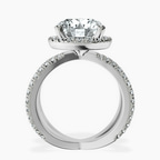Platinum Electra Criss Cross Halo Lab Diamond Ring side right image one