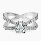 Platinum Electra Criss Cross Halo Lab Diamond Ring front image
