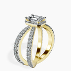 1.09 ct. emerald Electra Criss Cross Ring in 10kt yellow gold standing product image one
