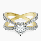 18kt Yellow Gold Electra Criss Cross Halo Lab Diamond Ring front image