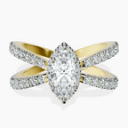 18kt Yellow Gold Electra Criss Cross Halo Lab Diamond Ring front image