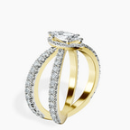 18kt Yellow Gold Electra Criss Cross Halo Lab Diamond Ring standing product image one