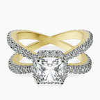 18kt Yellow Gold Electra Criss Cross Halo Lab Diamond Ring front image