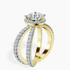 18ct Yellow Gold Electra Criss Cross Halo Lab Diamond Ring standing product image one