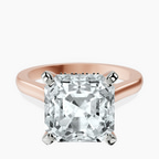 18kt Rose Gold Elsa Hidden Accents Solitaire Lab Diamond Ring front image