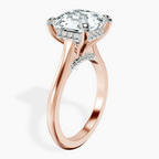 18kt Rose Gold Elsa Hidden Accents Solitaire Lab Diamond Ring standing product image one