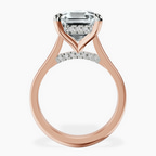 18kt Rose Gold Elsa Hidden Accents Solitaire Lab Diamond Ring side right image one
