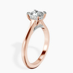 1.49 ct. cushion Elsa Solitaire Ring in 10kt rose gold standing product image one