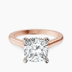 18kt Rose Gold Elsa Hidden Accents Solitaire Lab Diamond Ring front image