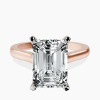 18kt Rose Gold Elsa Hidden Accents Solitaire Lab Diamond Ring front image