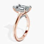 18kt Rose Gold Elsa Hidden Accents Solitaire Lab Diamond Ring standing product image one