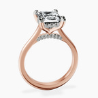 18kt Rose Gold Elsa Hidden Accents Solitaire Lab Diamond Ring side right image one