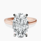 18kt Rose Gold Elsa Hidden Accents Solitaire Lab Diamond Ring front image