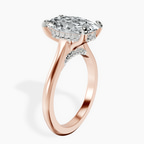 18kt Rose Gold Elsa Hidden Accents Solitaire Lab Diamond Ring standing product image one