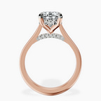18kt Rose Gold Elsa Hidden Accents Solitaire Lab Diamond Ring side right image one