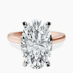 18kt Rose Gold Elsa Hidden Accents Solitaire Lab Diamond Ring front image