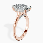 18kt Rose Gold Elsa Hidden Accents Solitaire Lab Diamond Ring standing product image one