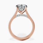18kt Rose Gold Elsa Hidden Accents Solitaire Lab Diamond Ring side right image one