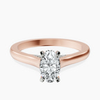 18kt Rose Gold Elsa Hidden Accents Solitaire Lab Diamond Ring front image