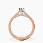 18kt Rose Gold Elsa Hidden Accents Solitaire Lab Diamond Ring side right image one