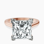 18kt Rose Gold Elsa Hidden Accents Solitaire Lab Diamond Ring front image