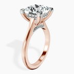 18kt Rose Gold Elsa Hidden Accents Solitaire Lab Diamond Ring standing product image one