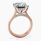 18kt Rose Gold Elsa Hidden Accents Solitaire Lab Diamond Ring side right image one