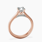 18kt Rose Gold Elsa Hidden Accents Solitaire Lab Diamond Ring side right image one