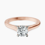 18kt Rose Gold Elsa Hidden Accents Solitaire Lab Diamond Ring front image