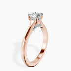 18kt Rose Gold Elsa Hidden Accents Solitaire Lab Diamond Ring standing product image one