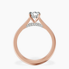 18kt Rose Gold Elsa Hidden Accents Solitaire Lab Diamond Ring side right image one