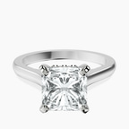 14kt White Gold Elsa Hidden Accents Solitaire Lab Diamond Ring front image