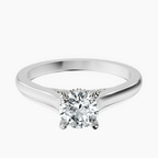 18kt White Gold Elsa Hidden Accents Solitaire Lab Diamond Ring front image