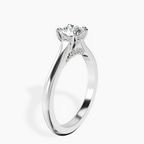 18kt White Gold Elsa Hidden Accents Solitaire Lab Diamond Ring standing product image one