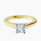 18kt Yellow Gold Elsa Hidden Accents Solitaire Lab Diamond Ring front image