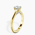 18kt Yellow Gold Elsa Hidden Accents Solitaire Lab Diamond Ring standing product image one