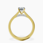 18kt Yellow Gold Elsa Hidden Accents Solitaire Lab Diamond Ring side right image one