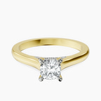 18kt Yellow Gold Elsa Hidden Accents Solitaire Lab Diamond Ring front image