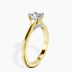18kt Yellow Gold Elsa Hidden Accents Solitaire Lab Diamond Ring standing product image one
