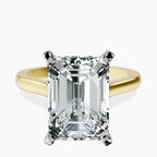 18kt Yellow Gold Elsa Hidden Accents Solitaire Lab Diamond Ring front image