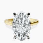 18kt Yellow Gold Elsa Hidden Accents Solitaire Lab Diamond Ring front image
