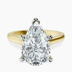 18kt Yellow Gold Elsa Hidden Accents Solitaire Lab Diamond Ring front image
