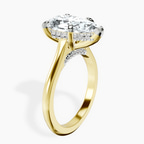 18kt Yellow Gold Elsa Hidden Accents Solitaire Lab Diamond Ring standing product image one