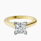 18kt Yellow Gold Elsa Hidden Accents Solitaire Lab Diamond Ring front image