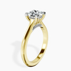 18kt Yellow Gold Elsa Hidden Accents Solitaire Lab Diamond Ring standing product image one