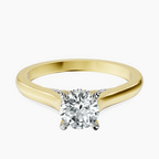 14kt Yellow Gold Elsa Hidden Accents Solitaire Lab Diamond Ring front image