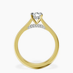 14kt Yellow Gold Elsa Hidden Accents Solitaire Lab Diamond Ring side right image one