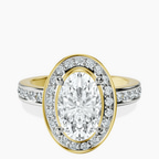 18kt Yellow Gold Around the Globe Halo Lab Diamond Ring front image