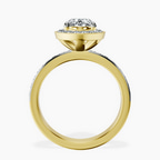 18kt Yellow Gold Around the Globe Halo Lab Diamond Ring side right image one