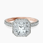 18kt Rose Gold Victoria Beckham Halo Lab Diamond Eternity Ring front image